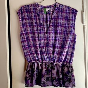 Vintage Cabi peplum wrap top, size L EUC